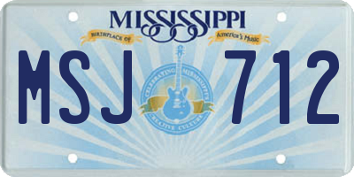 MS license plate MSJ712