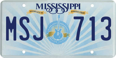 MS license plate MSJ713