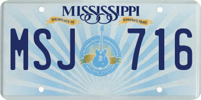 MS license plate MSJ716