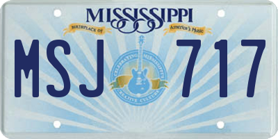 MS license plate MSJ717
