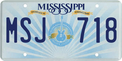 MS license plate MSJ718