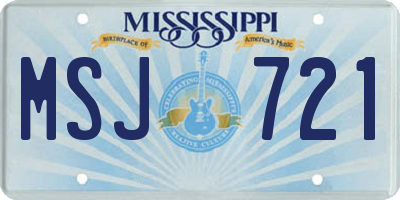 MS license plate MSJ721