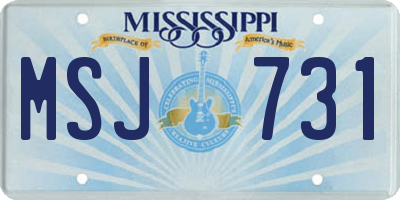MS license plate MSJ731