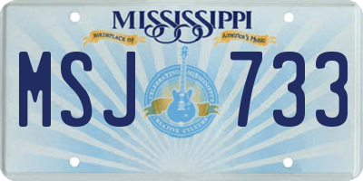 MS license plate MSJ733