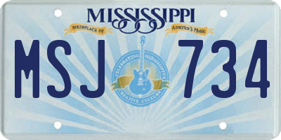MS license plate MSJ734