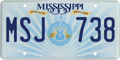 MS license plate MSJ738