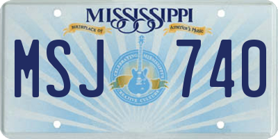 MS license plate MSJ740