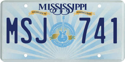 MS license plate MSJ741