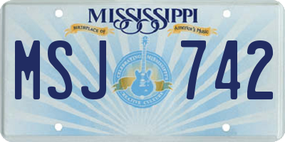 MS license plate MSJ742