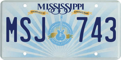MS license plate MSJ743