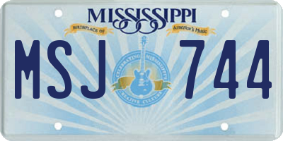 MS license plate MSJ744