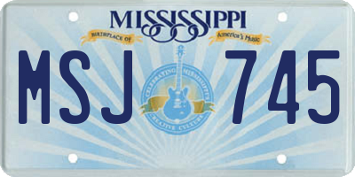 MS license plate MSJ745