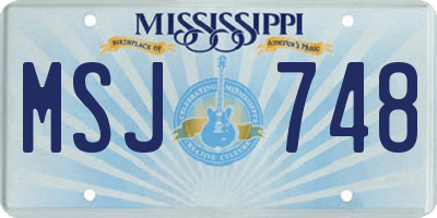 MS license plate MSJ748