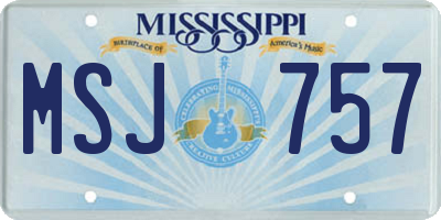 MS license plate MSJ757