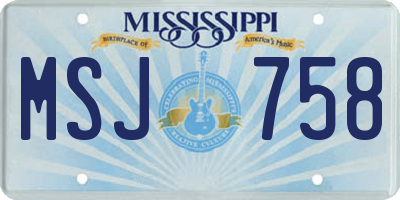 MS license plate MSJ758