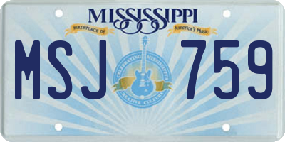 MS license plate MSJ759