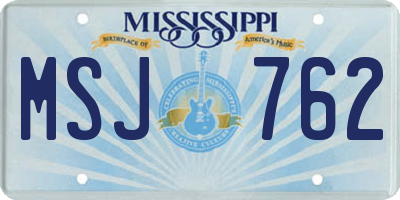 MS license plate MSJ762