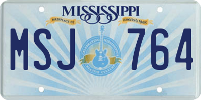 MS license plate MSJ764