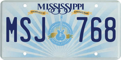 MS license plate MSJ768