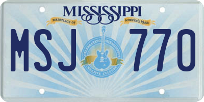 MS license plate MSJ770