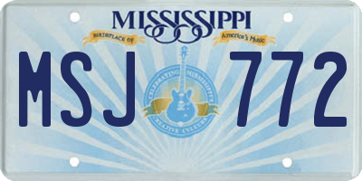MS license plate MSJ772