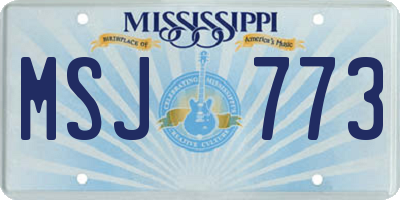 MS license plate MSJ773