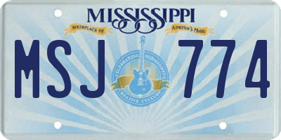 MS license plate MSJ774