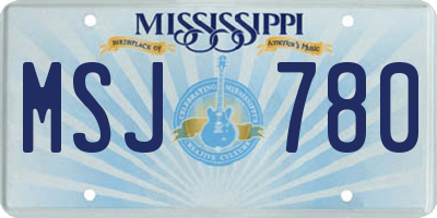 MS license plate MSJ780