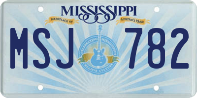 MS license plate MSJ782