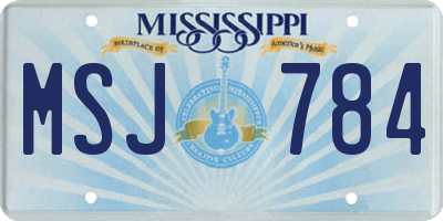 MS license plate MSJ784