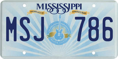 MS license plate MSJ786