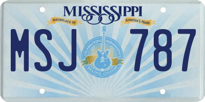 MS license plate MSJ787