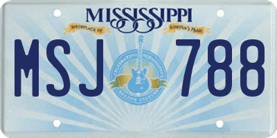 MS license plate MSJ788