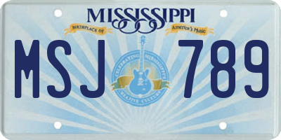 MS license plate MSJ789