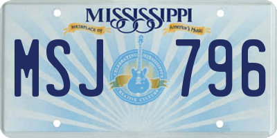 MS license plate MSJ796