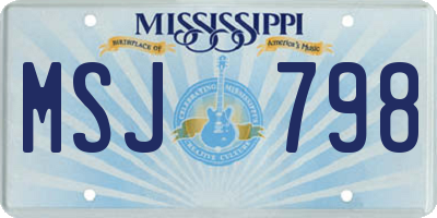 MS license plate MSJ798
