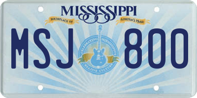 MS license plate MSJ800
