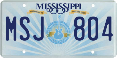 MS license plate MSJ804