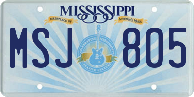 MS license plate MSJ805