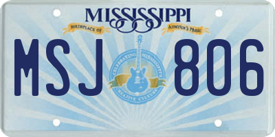 MS license plate MSJ806