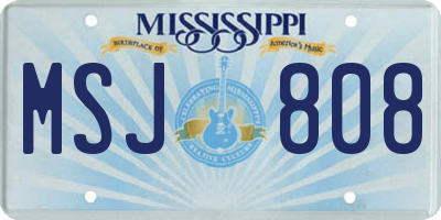 MS license plate MSJ808