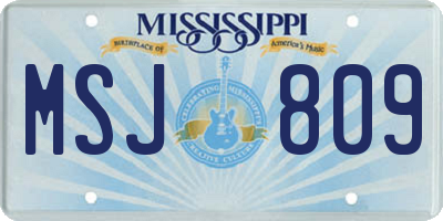 MS license plate MSJ809