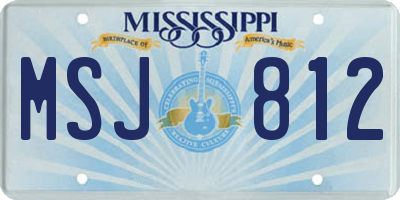 MS license plate MSJ812