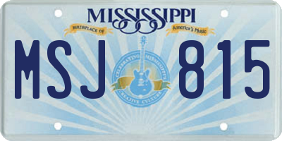 MS license plate MSJ815