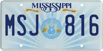 MS license plate MSJ816