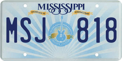 MS license plate MSJ818