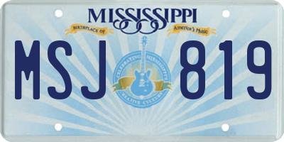 MS license plate MSJ819