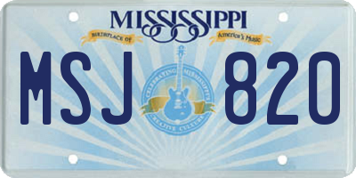 MS license plate MSJ820