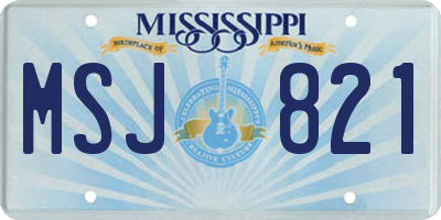 MS license plate MSJ821