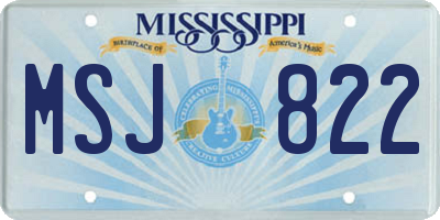 MS license plate MSJ822
